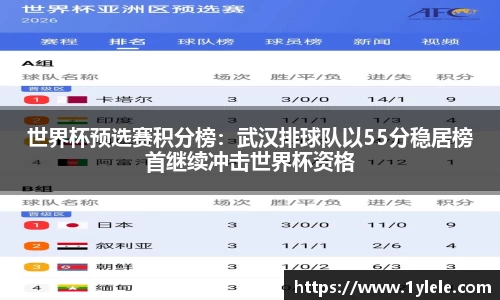 世界杯预选赛积分榜：武汉排球队以55分稳居榜首继续冲击世界杯资格